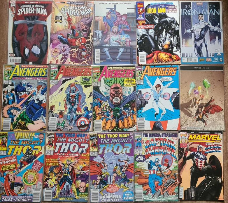 Ретро американски комикси Спайдърмен, Avengers, Капитан Америка, Тор