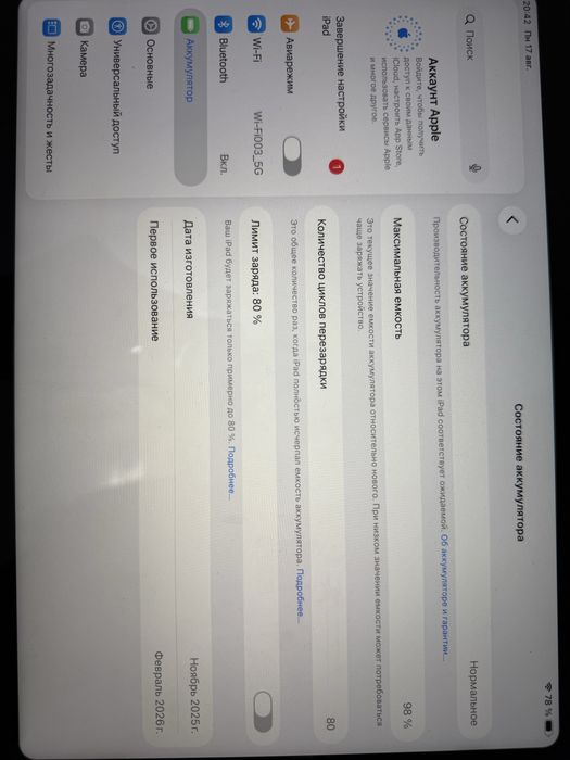 iPad A16 128Gb ideal 98%