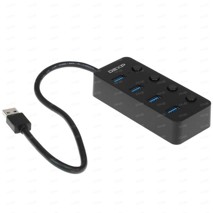 USB-разветвитель DEXP W9PH4 на 4 разъёма USB 3.2 Gen1 Type-A