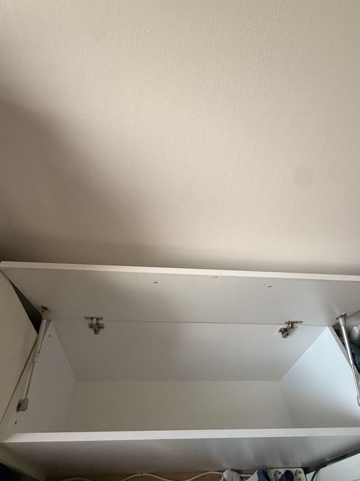 Unitate depozitare cu capac rabatabil/comoda alb lucios