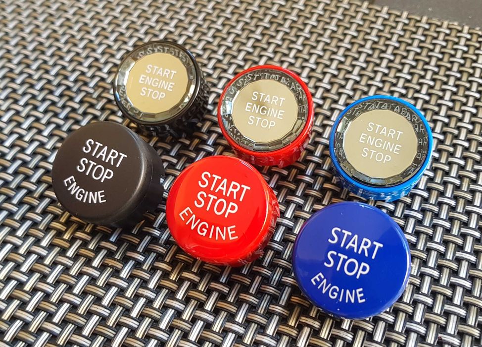 [pentru toate modelele BMW] Buton Capac Start Stop Negru Rosu Albastru