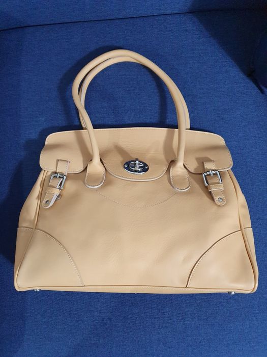 Geanta piele office camel -noua
