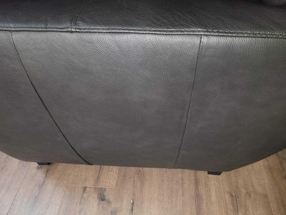 Черен кожен диван тройка Sona