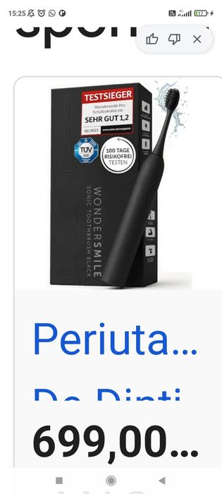 Periuta wandersmile W Pro

W-PRO SONIC TOOTHBRUSH BLACK