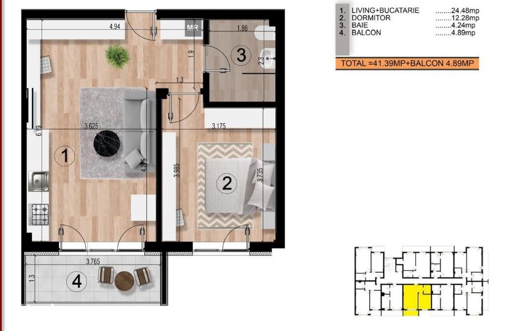 15 Minute Metrou Berceni - Studio - 86.000Eur Tva Inclus