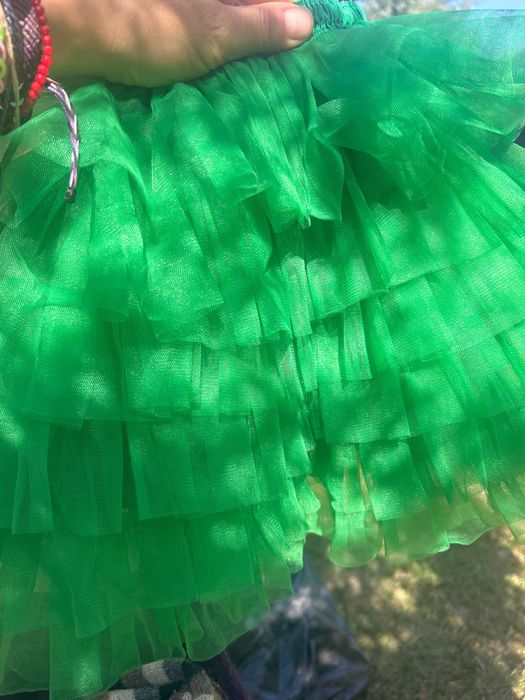 Fustița tulle handmade" Mona m-a cusut" verde/mov