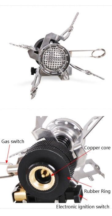 Мини газов котлон с пиезо запалка и силиконова кутия