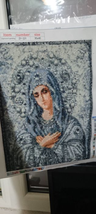 Tablou lucrat cu diamante.