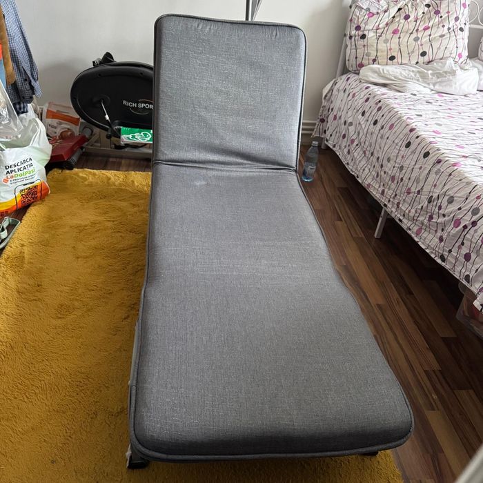 Fotoliu pat 2 in 1-gri deschis