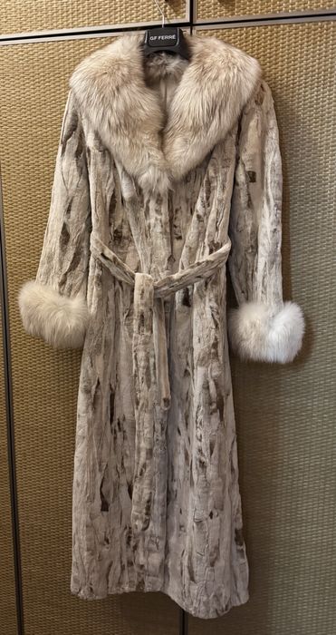 Дълго Палто естествен косъм - лисица и заек. Размер С