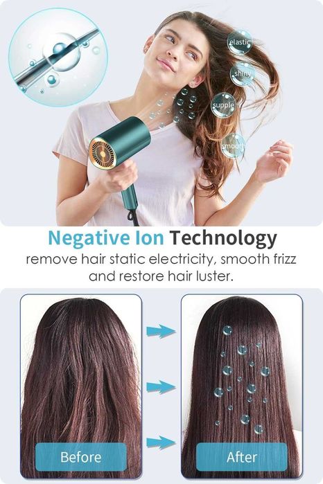 Професионален, сгъваем  йонен сешоар LEXLIFE, 1200W