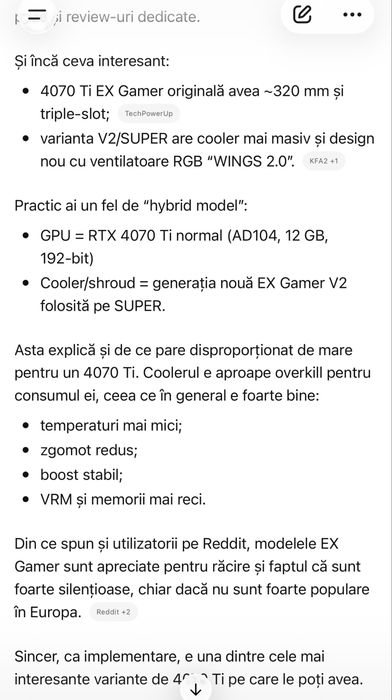Placa video RTX 4070 TI 12gb/192biti gddr6x