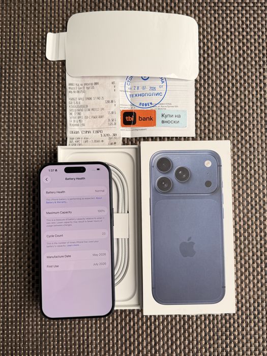 НОВ! *ЛИЗИНГ* iPhone 17 Pro 256Gb Deep Blue 24М ГАРАНЦИЯ