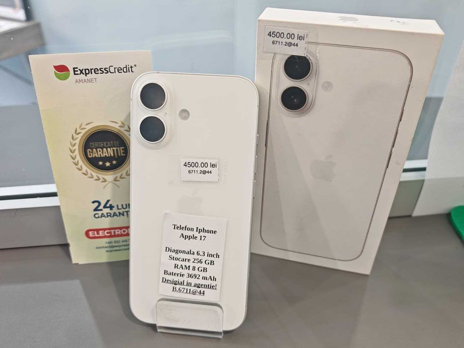 (Ag44 B6711) Iphone 17 256GB Desigilat in agentie!!!