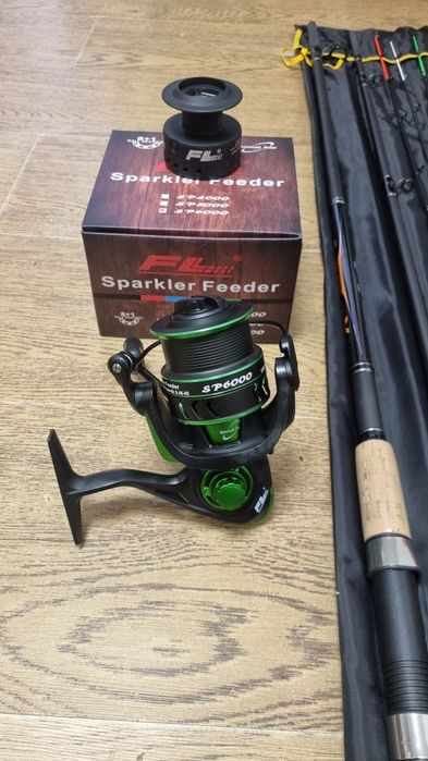 Lanseta Feeder FL FALCONS POWER 3.90 180g +  Mulineta FL SPARKLER 6000