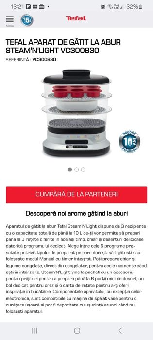 Tefal Steam N'Light - Aparat gatit la abur