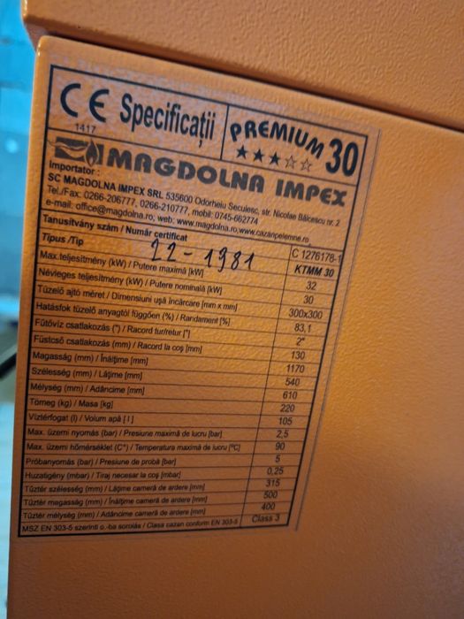 Vând centrala pe lemne