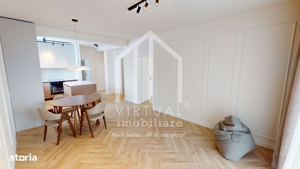 Apartament partial mobilat si utilat - decomandat - 3 camere si balcon