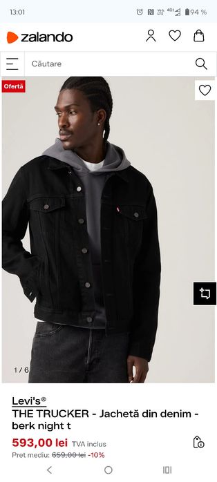 Jacheta Levi's din denim personalizata Hell, noua, nepurtata