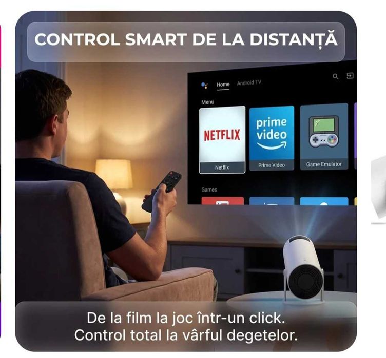 Consolă de Jocuri HD cu Proiector Portabil