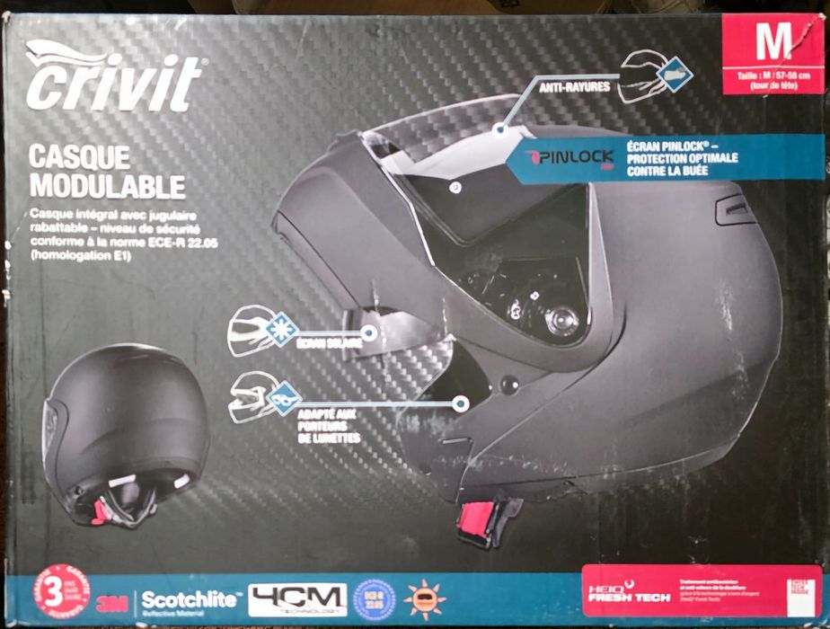 Casca moto modulara flip-up mărime M  (57-58 cm) Crivit / Ultimate Speed