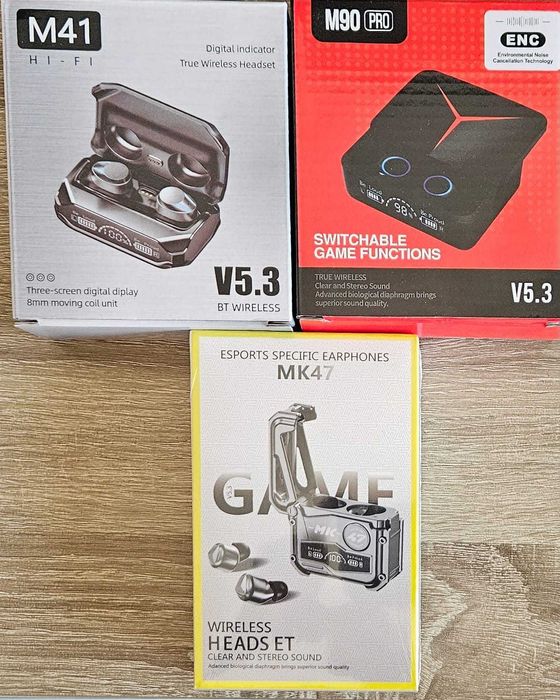 Casti wireless audio pachet TWS M41 + M90 PRO + MK47