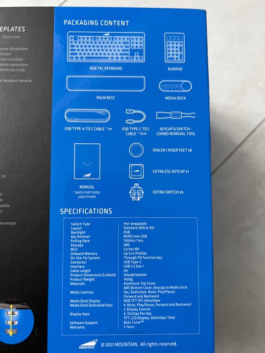 Tastatura gaming mecanica Mountain Everest Max Numpad Media Dock Noua