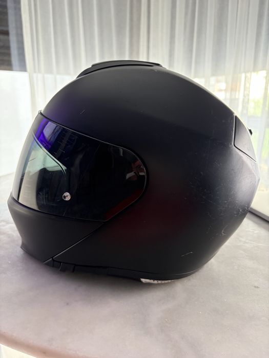 Casca moto HJC Rpha 90 flip up, ochelari, all black mat. 57-58cm