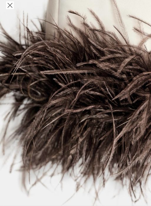 Zara- рокля с естествени пера