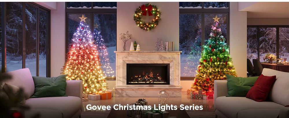 Kоледни смарт лампички Govee Christmas Sparkle String Lights 99ft - 30 метра RGBWIC 375 LED