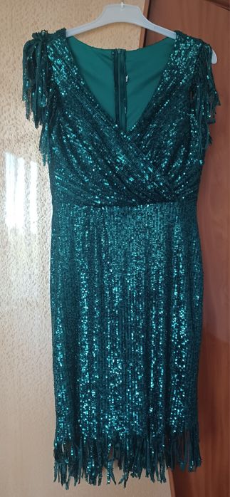 Rochita ocazie verde paiete