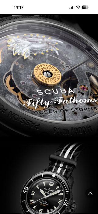 Часы Blancpain Swatch ремешок Hirsch