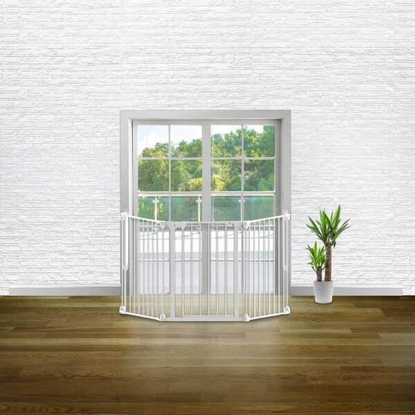 Poartă de siguranță cu 3 panouri Modular, metal, alb