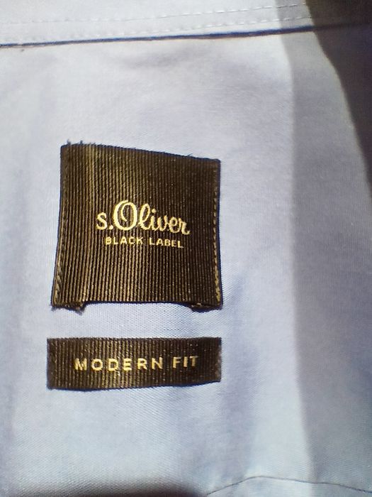 Cămașă albastră s.Oliver Black Label Modern Fit mărimea 44 / 17.5 (100% bumbac)