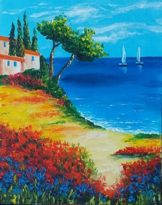 Картини рисувани с маслени бои .