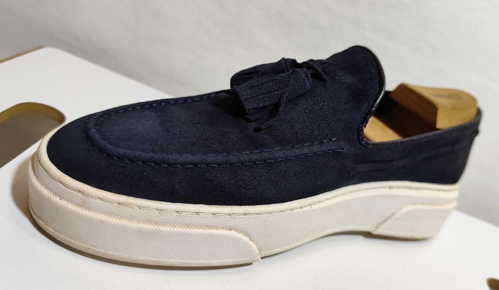 Pantofi sport casual 42.5 43 mocasini slip on Finest Italy piele natur