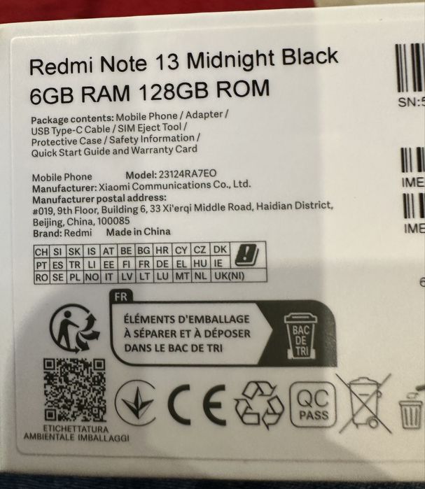 Xiaomi Redmi Note 13 128/6 Black перфектен с гаранция
