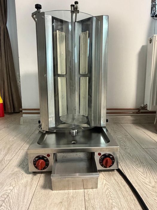 Aparat kebab/shaorma electric CB Italia  3,3kw capacitate 10 kg ,4 rezistente cu infrarosu