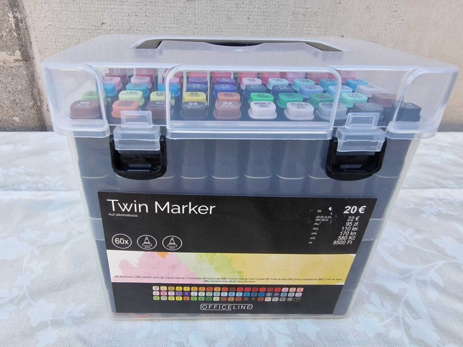 Markere Artistice cu 60 Culori, Dual Tip, Permanent, Multicolor, copii