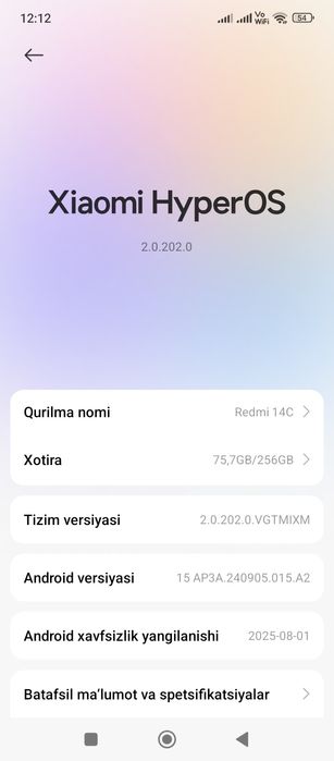 Redmi c14 256gb ideal