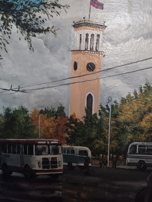 Картина маслом Ташкент 70 ые