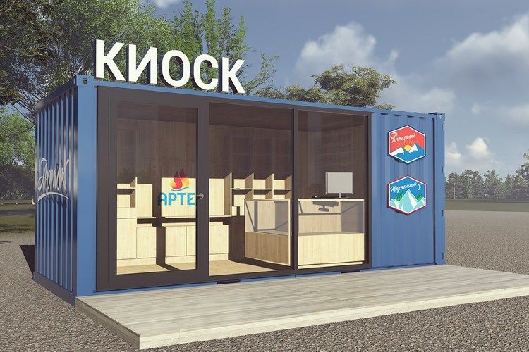 Контейнер магазин фото Строительство из морских контейнеров "под ключ" с доставкой - Cтроительные услуг