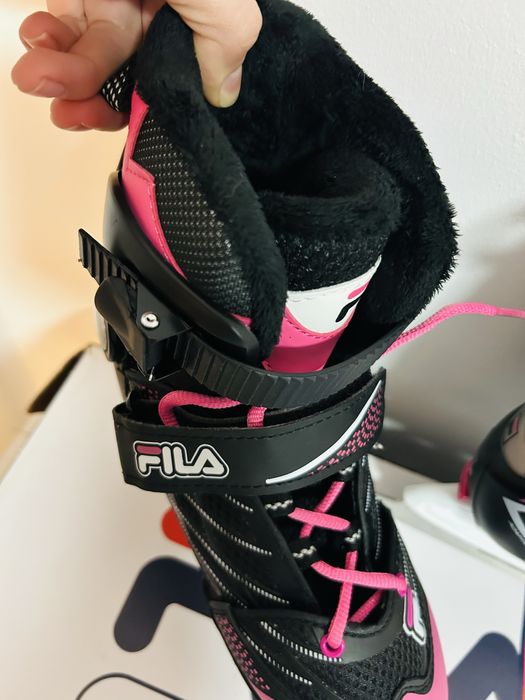 Patine de gheata pentru fete, FILA X-One GL, Negru/Roz, 38EU