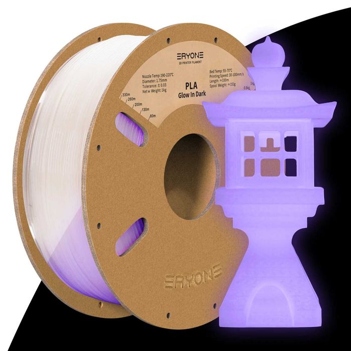 PLA Glow in Dark Filament, ПЛА Филамент Светещ (Нишка) за 3Д Принтер