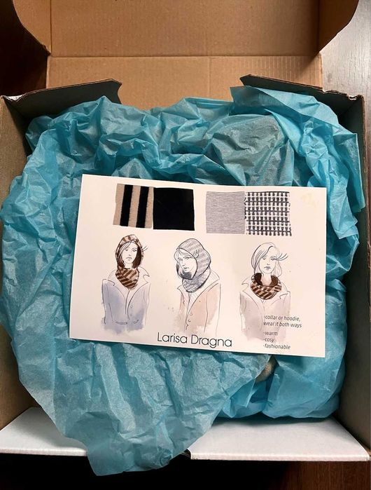 Glugă - fular 2 in 1 . Designer Larisa Dragna NOU în CUTIE