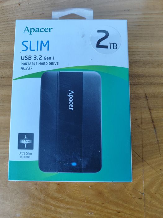 Продам внешний жёсткий диск Apacer AC237 black ultra slim 2 TB