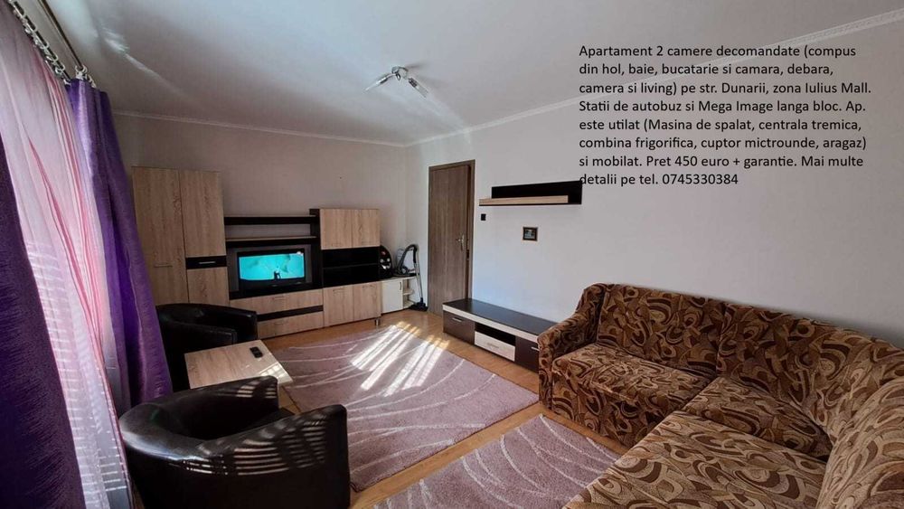 Inchiriez ap. 2 camere zona Iulius Mall