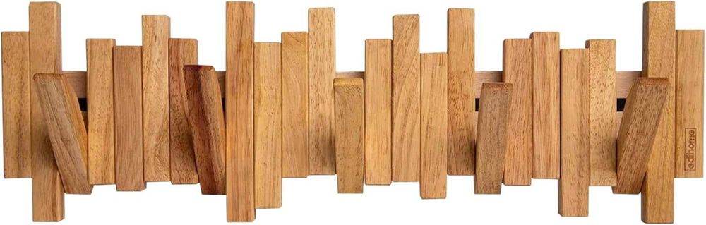 Cuier de perete, Lemn 100% natural, Rezistent, Elegant, Include elemente de fixare