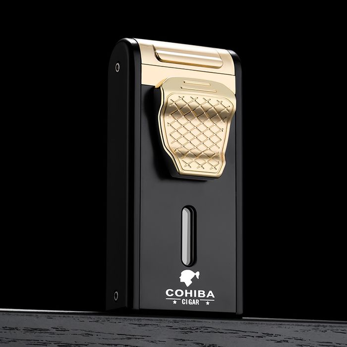 COHIBA запалка за пури – 2 Jet пламъка, вградена резачка и пънч