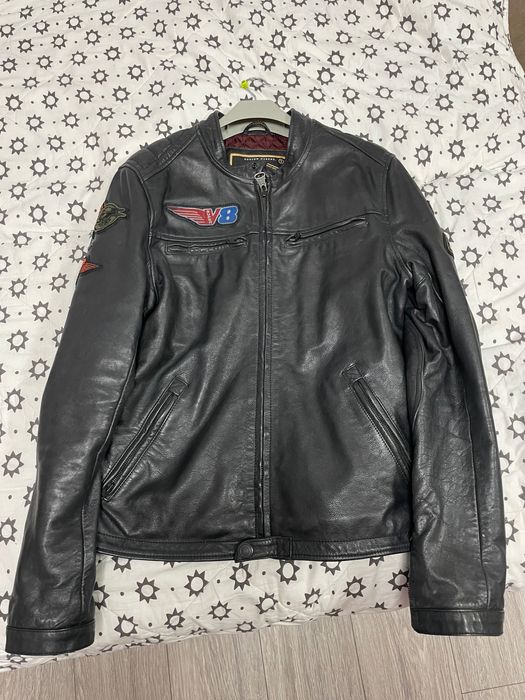 Geaca de piele Superdry Biker